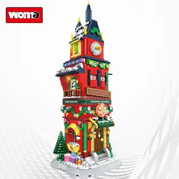 WOMA ŽAISLAI Vaikams Suaugusiųjų Išskleidimo Kalėdų Countdown Clock Tower Statybos Žaislas Mažų Statybos Blokuoti Plytų Vaikų Dovana 