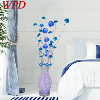 WPD Šiaurės Mėlyna Grindų Lempos Šiuolaikinio Meno Gyvenimo Kambario, Miegamasis Hotel Aliuminio Viela LED Originalumas Gėlių Dekoratyvinės Šviesos