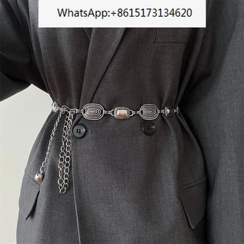 Xiaoxiangfeng Waistchain Moterų Apdailos Vasaros Suknelė Metalo Universalus Megztinis Diržo, Grandinės Kelnių Diržo Moteris