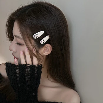 Y2k Star Sidabrinis Mini Mielas Plaukų Clips Plaukų Segtukai Žiburių Korėjos Mados Paprastas Kalnų Krištolas Dizaineris Pentagram Aksesuarai Moterims
