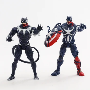ZD Žaislai Venom Black Panther Kapitonas Amerika 1/10 Masto PVC Veiksmų Skaičius, Kolekcionuojamos Lėlės Modelio Dovana