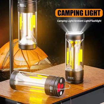 Įkrovimo Kempingas Šviesos LED Žibintuvėlis Lauko Nešiojamų Žibintų, Su Magnetu Pagalbos Kabinti Palapinė Šviesos Galinga Lempa