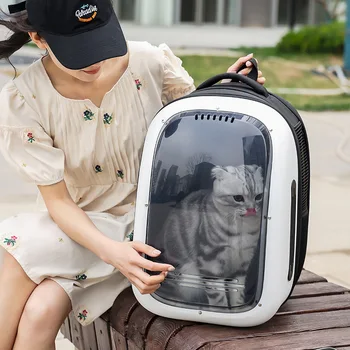 Šuo, katė kvėpuojantis skaidri kapsulė kuprinė, tinka šunims ir gyvūnų produktai, specialiai lauko kelionės