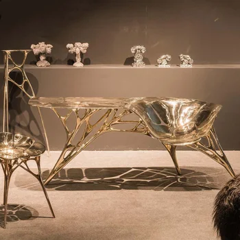 Šviesos prabanga gryno vario profiliuoti dekoratyvinis arbatos stalo, meno lentelė villa lauko balkonas, stalas ir kėdės
