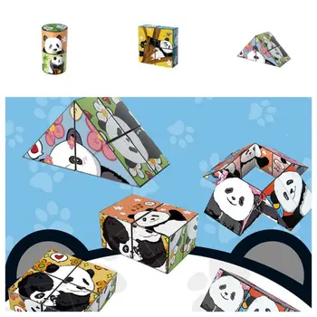 Švietimo Piršto Anti-nerimas 3D Panda Permainingi Kubo Galvosūkį Žvalgybos Lankstymo Begalinis Magic Cube Rubix Kubo Žaislai